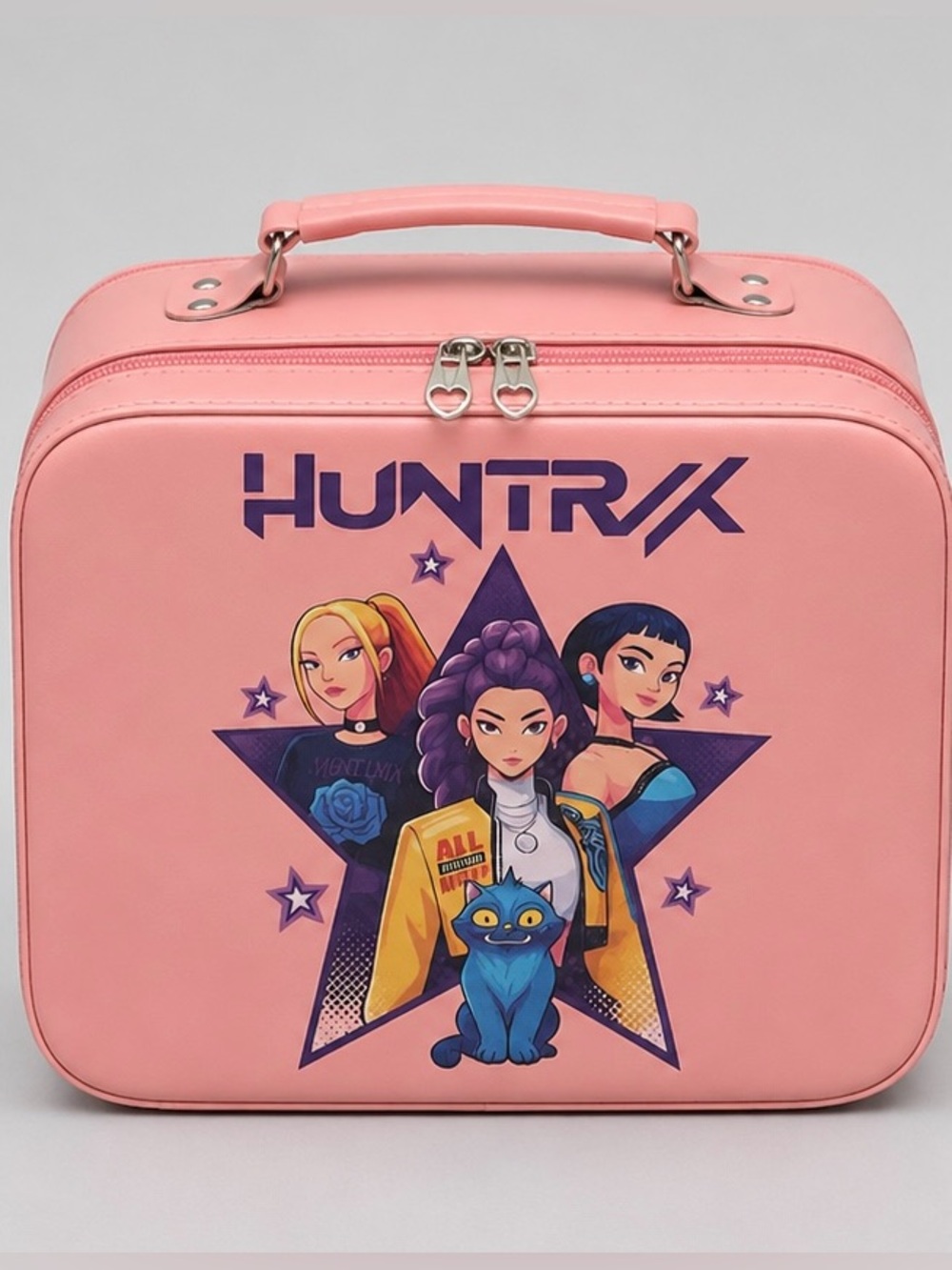 KPOP HUNTR/X Pink Makeup Case Cosmetic Travel Storage Bag